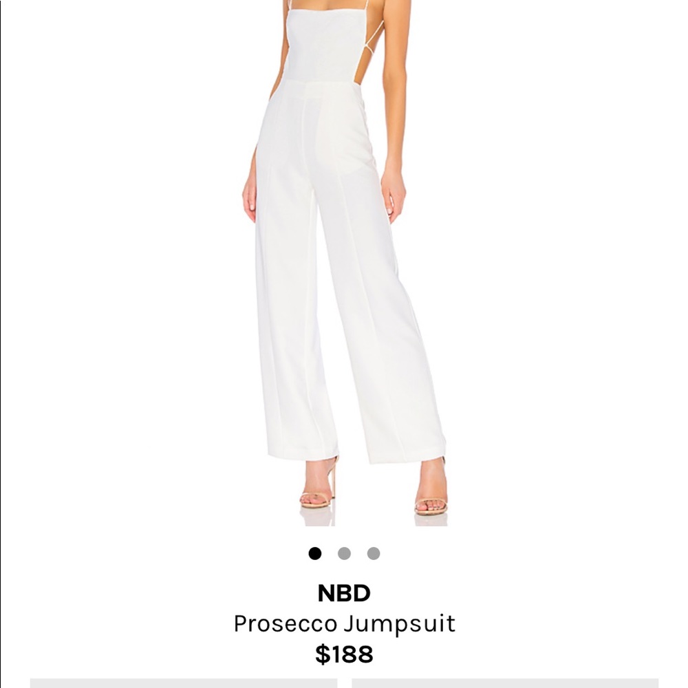 NBD white jumpsuit